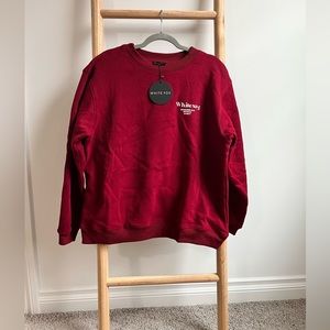 White Fox - Burgandy Sweatshirt- Size S/M NWT
